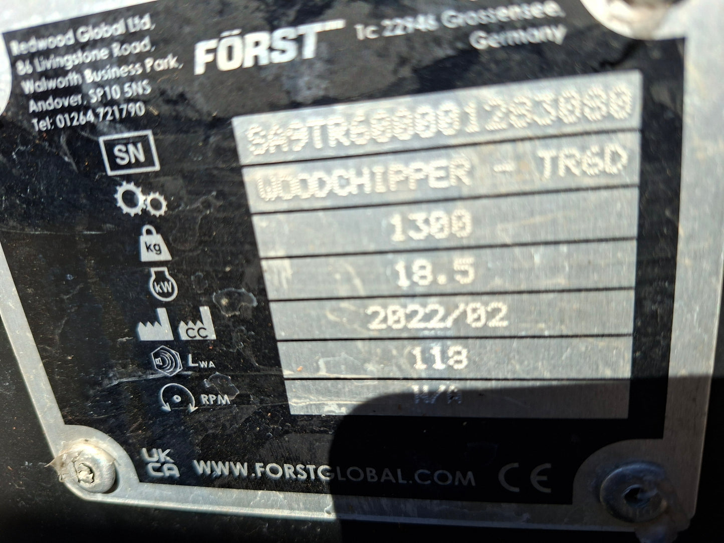 Först TR6D | 2022 | 579 hours | Sold as seen
